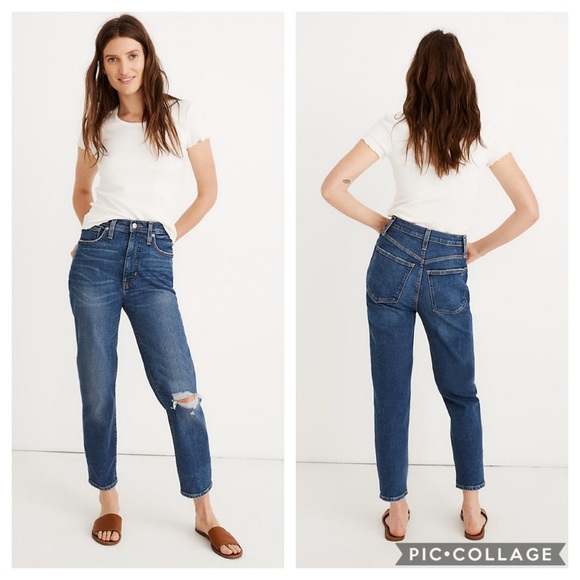 Madewell Denim - Madewell “The Momjean” Stretch Distressed Jeans